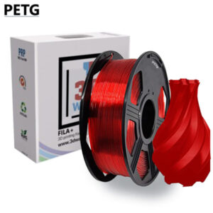 Filament 3D PETG Transparent Rouge1.75mm 1kg
