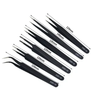1pcs Precision Tweezer ESD Anti-Static Stainless Steel